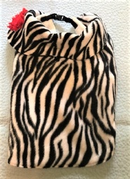 S Designer Zebra pattern Soft fleece coat with collar and velcro closure